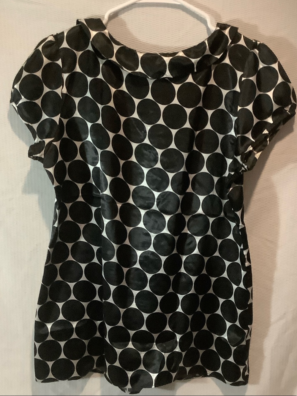 Maurices Black and White Polka Dot Satin Top - Picture 8 of 9
